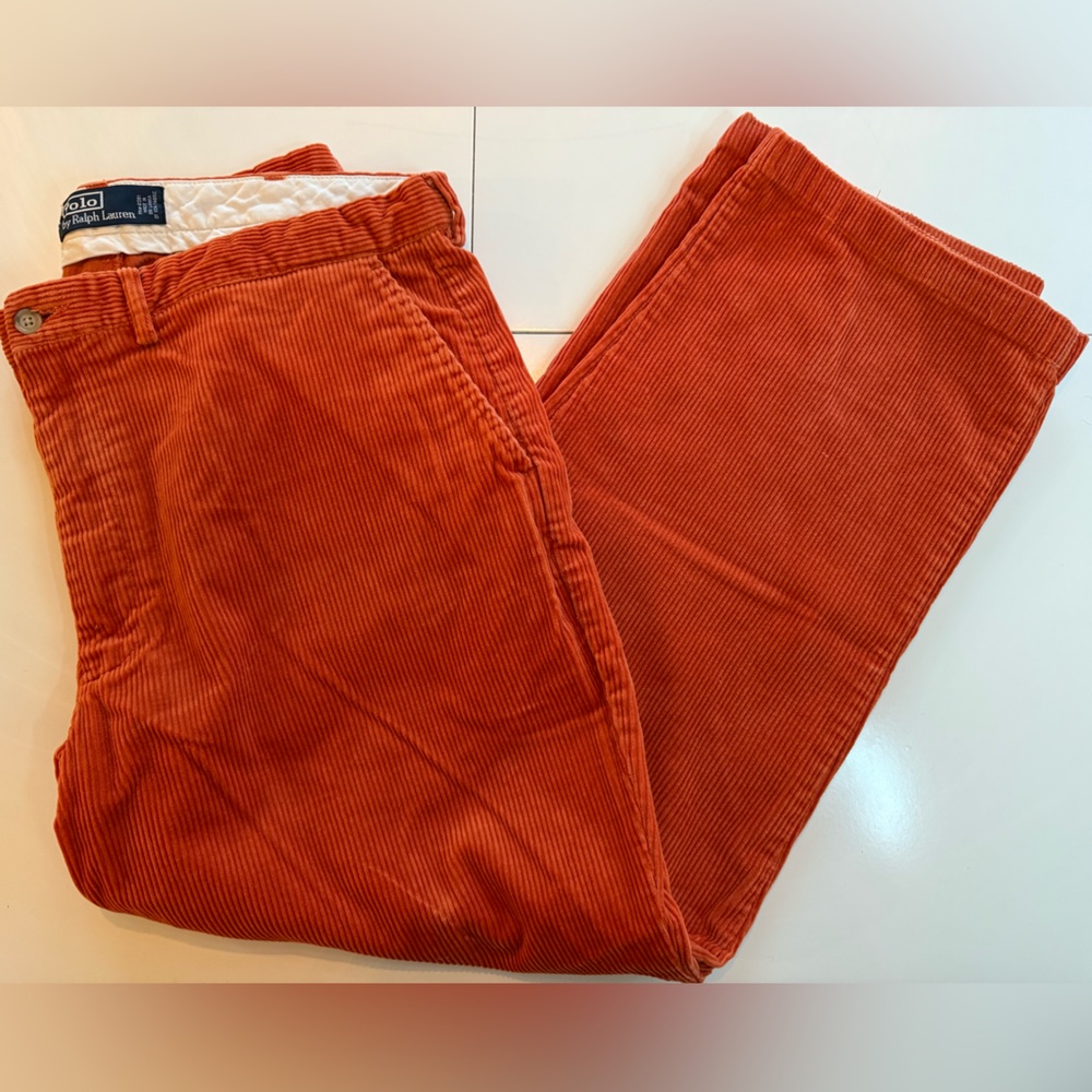 EUC.  Polo Ralph Lauren wide wale corduroys.  Orange.  Size 38x30